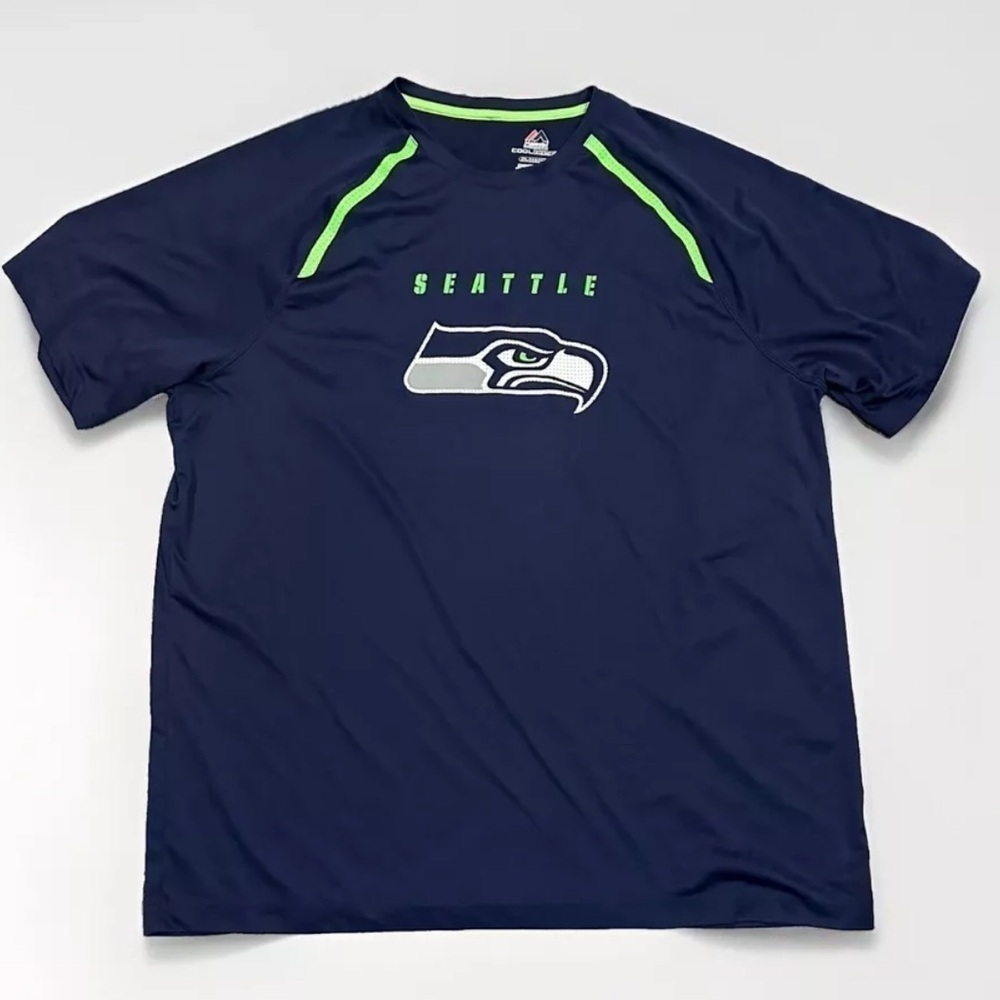 Seattle Seahawks Team NFL Majestic Men's 2XL Graphic T-Shirt Base Jersey Logo